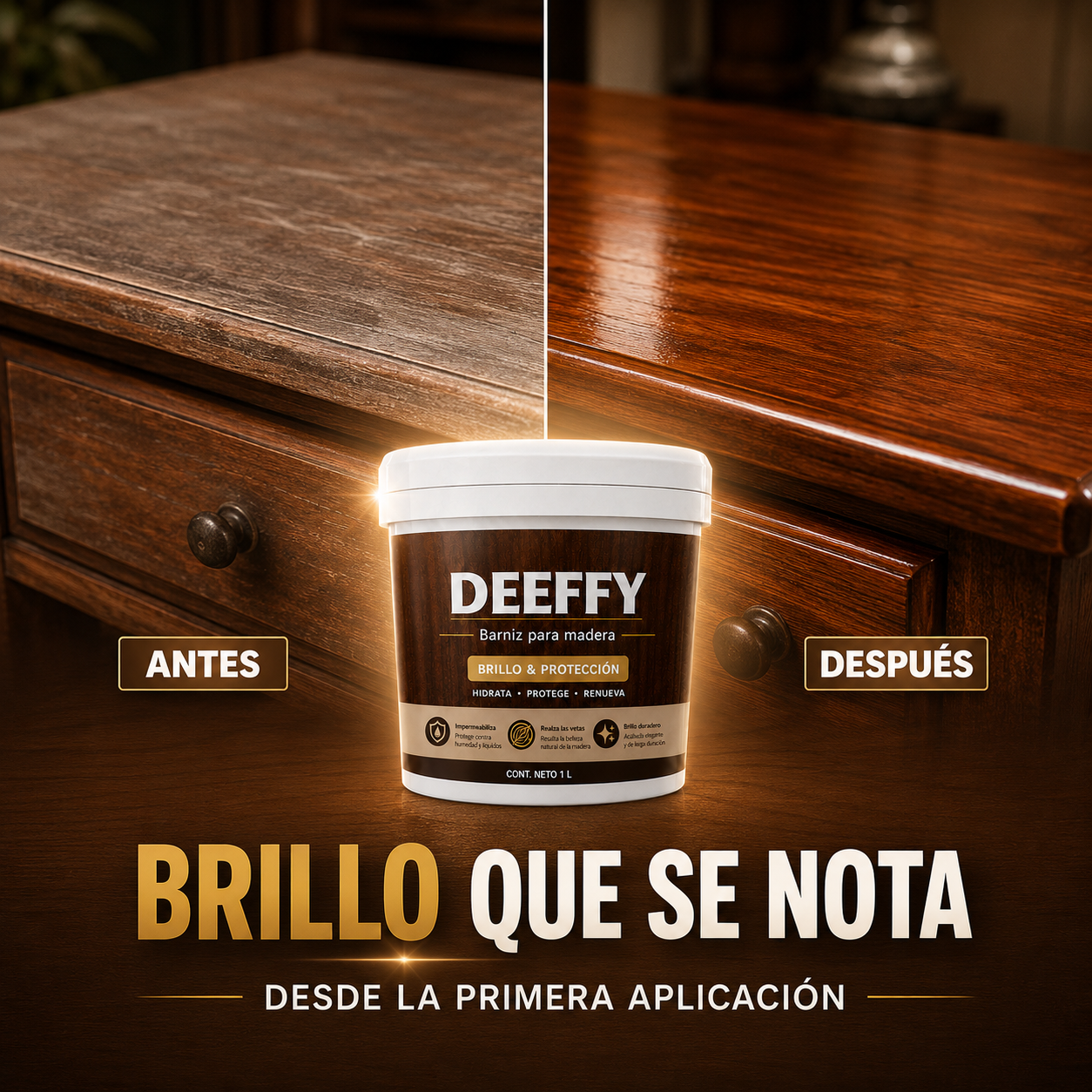 BARNIZ RENOVADOR DE MADERA 1L - DEEFFY®